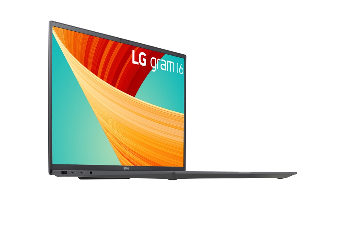 LG gram 16'' Ultra-lightweight with 16:10 IPS Anti glare Display and Intel® Evo 13th Gen. Processors, +30 degree side view and cover open, 16Z90R, thumbnail 6