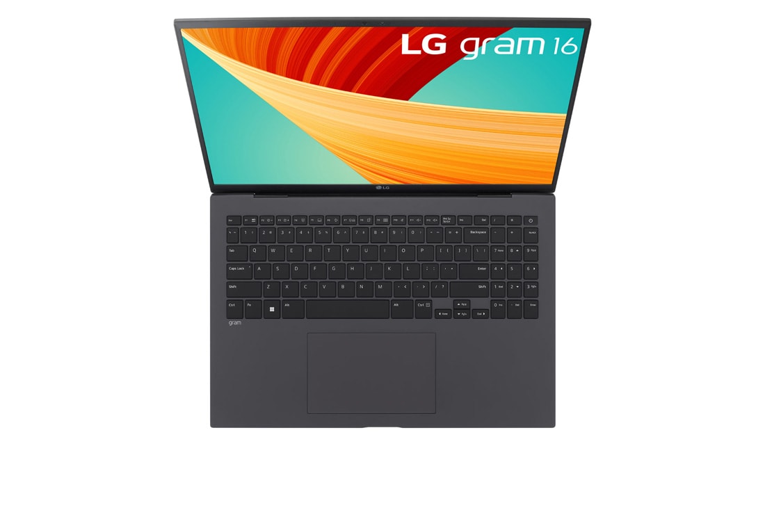 LG gram 16'' Ultra-lightweight with 16:10 IPS Anti glare Display and Intel® Evo 13th Gen. Processors, Top view and cover open, 16Z90R, thumbnail 15