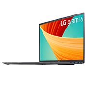 LG gram 16'' Ultra-lightweight with 16:10 IPS Anti glare Display and Intel® Evo 13th Gen. Processors, -30 degree side view and cover open, 16Z90R, thumbnail 7