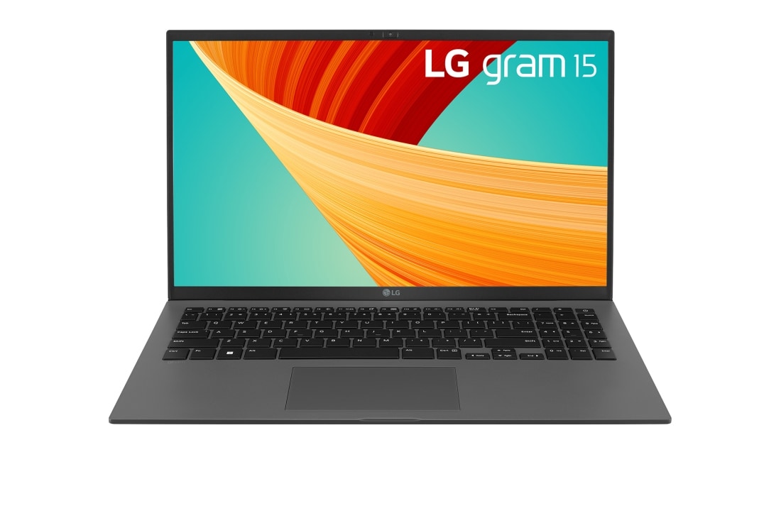 LG gram 15'' Ultra-lightweight with FHD IPS Anti glare Display and Intel® Evo 13th Gen. Processors, Front view with keyboard, 15Z90R, thumbnail 2