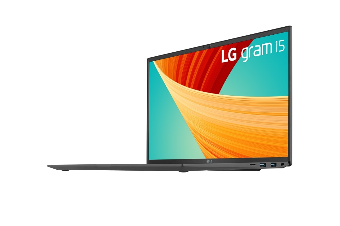 LG gram 15'' Ultra-lightweight with FHD IPS Anti glare Display and Intel® Evo 13th Gen. Processors, -30 degree side view and cover open, 15Z90R, thumbnail 7