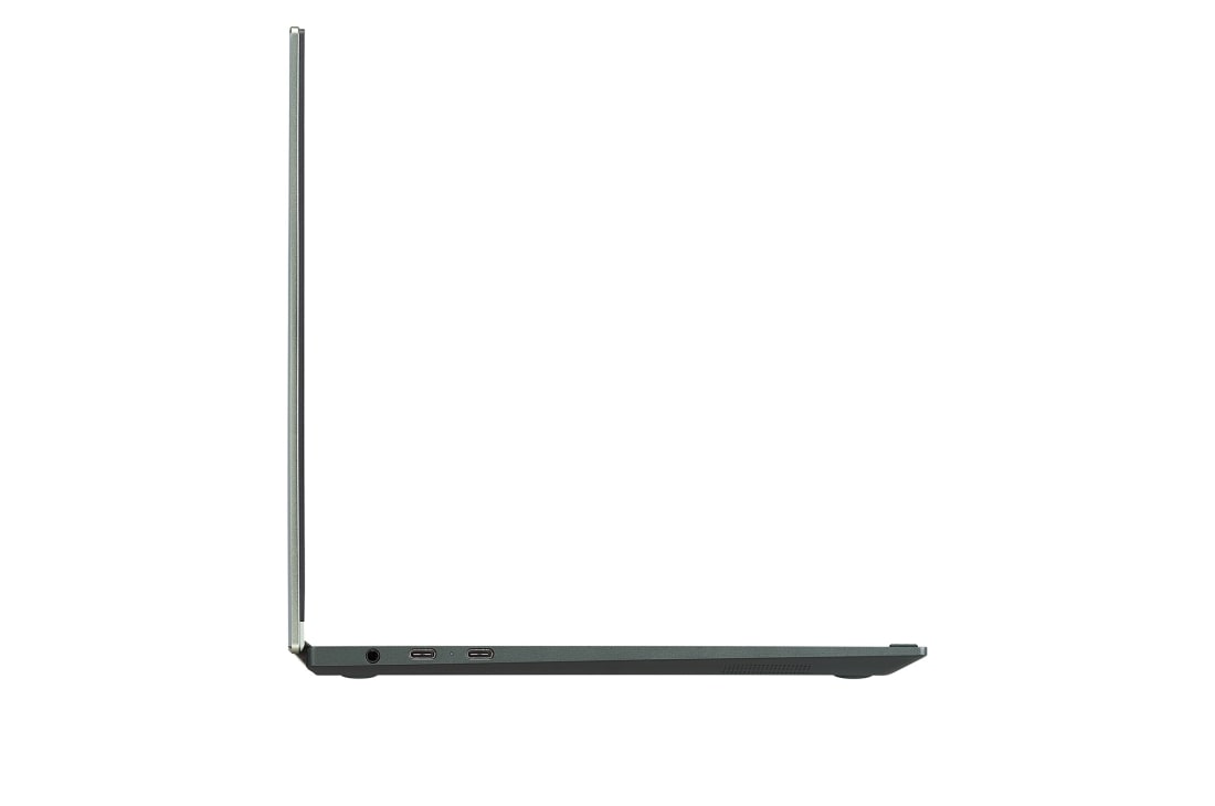 LG gram 2in1 Ultra-Lightweight with 14” 16:10 Anti-glare Display and Intel® Evo 13th Gen. Processors, Left side view with the cover open, 14T90R, thumbnail 11