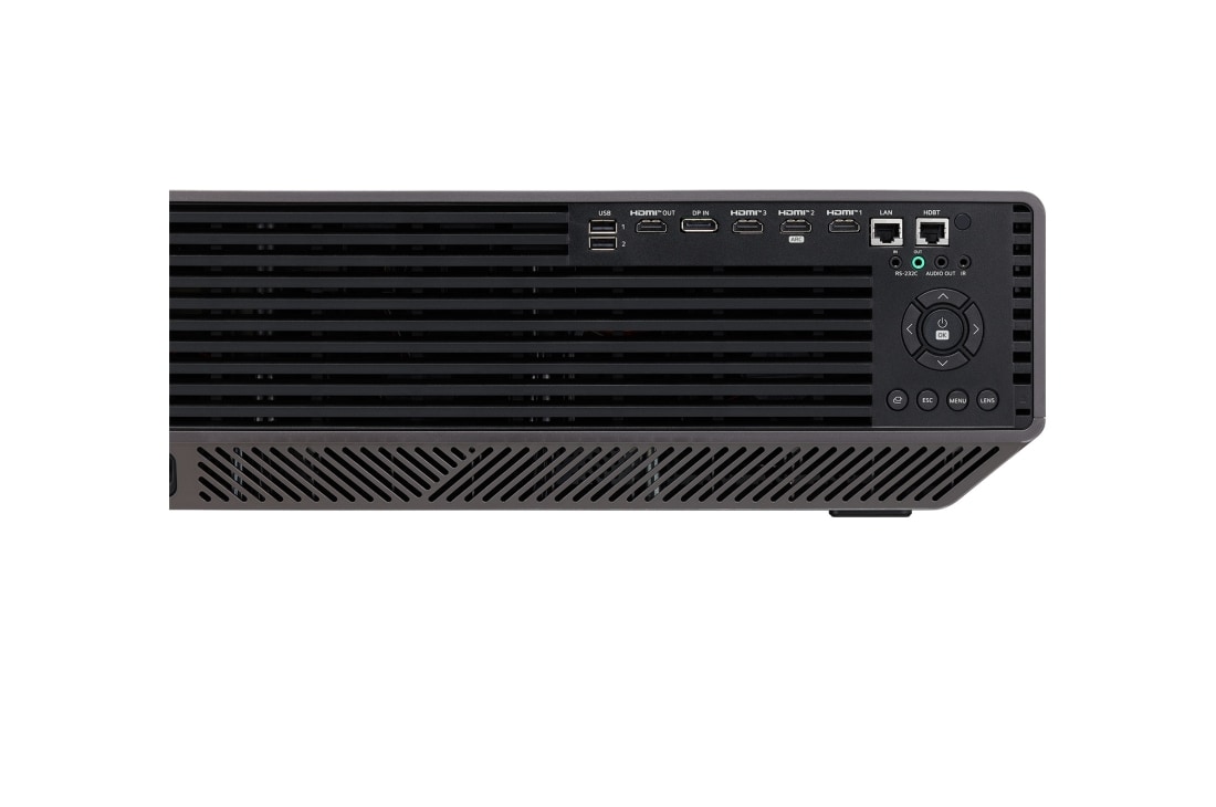 LG ProBeam BU70QGA 4K Laser Signage Projector with 7,000 ANSI Lumens Brightness, close-up view of ports, BU70QGA, thumbnail 10
