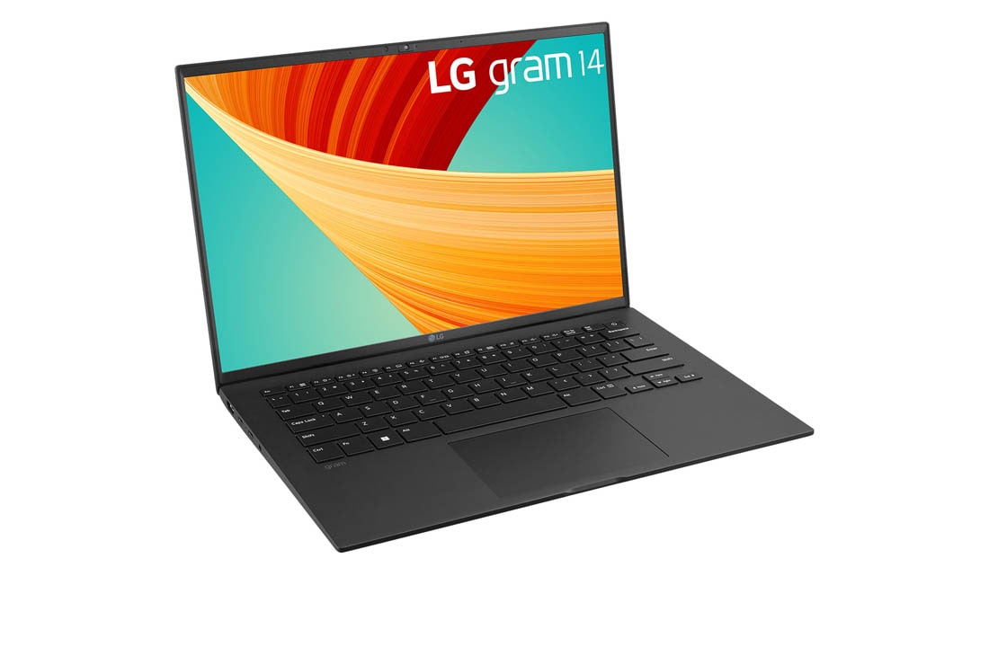 LG gram 14'' Ultra-lightweight with 16:10 IPS Anti glare Display and Intel vPro®, An Intel® Evo™ Design, +30 degree side view and cover open, 14Z90R-Q, thumbnail 3