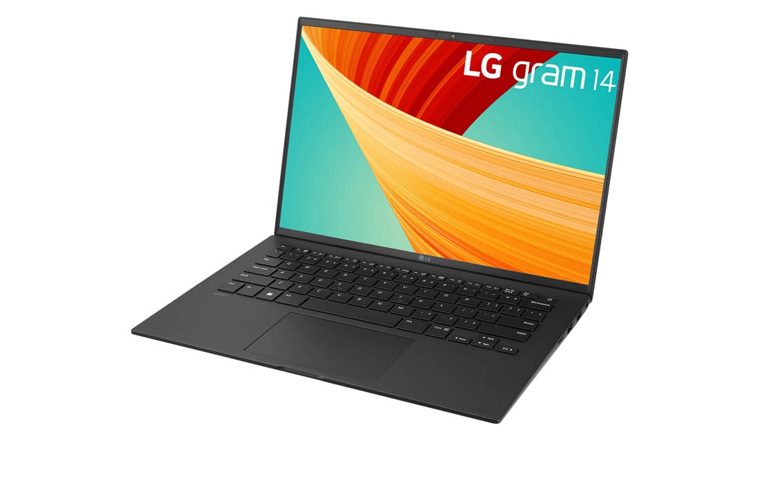 LG gram 14'' Ultra-lightweight with 16:10 IPS Anti glare Display and Intel vPro®, An Intel® Evo™ Design, -30 degree side view and cover open, 14Z90R-Q, thumbnail 4