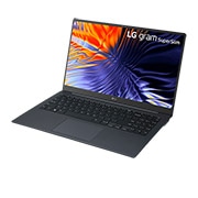 LG gram SuperSlim 15.6'' Paper Thin & Light with OLED Display and Intel® Evo 13th Gen. Processors , -30 degree side view and cover open, 15Z90RT, thumbnail 4