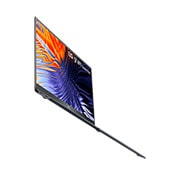 LG gram SuperSlim 15.6'' Paper Thin & Light with OLED Display and Intel® Evo 13th Gen. Processors , Left side view with low angle and cover open, 15Z90RT, thumbnail 14