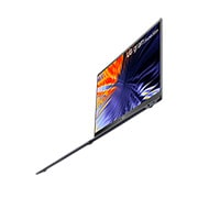 LG gram SuperSlim 15.6'' Paper Thin & Light with OLED Display and Intel® Evo 13th Gen. Processors , Right side view with low angle and cover open, 15Z90RT, thumbnail 15