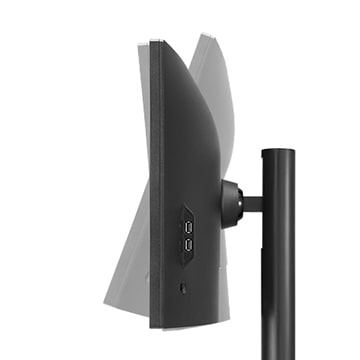 The monitor offering tilt adjustment.	