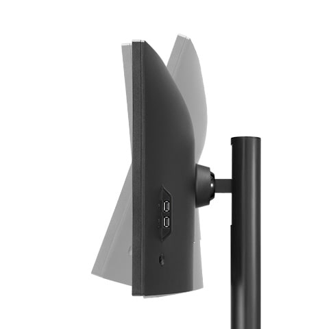 The monitor offering tilt adjustment.	