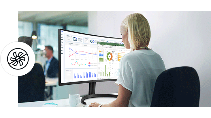 The fanless design eliminates the noise typically associated with traditional cooling systems. Its low noise provides a pleasant office environment for individuals who prefer a noise-free workspace.	