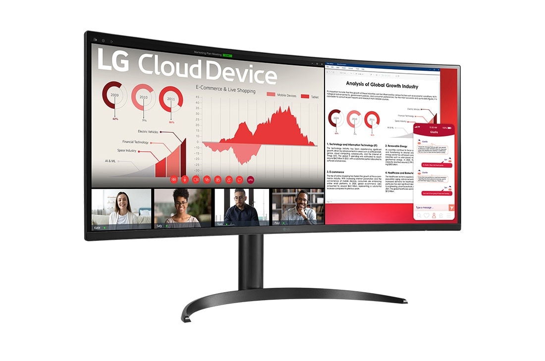 LG 34'' WQHD All-in-One Thin Client, +15 degree side view, 34CR651N-6N, thumbnail 6