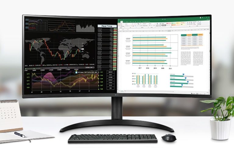 With Quad-core Processor and a powerful system memory option, 34CR650I helps you complete your work faster and easier.	