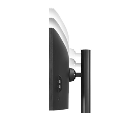 The monitor offering height adjustment.	