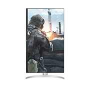 LG 31.5'' UHD 4K (3840x2160) Monitor with USB Type-C™, front view with the display pivoting 90 degrees in a portrait view, 32BP55UK, thumbnail 10