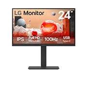 LG 24” Full HD IPS Monitor with USB Type-C™ and RJ45, front view, 24BA750, thumbnail 1