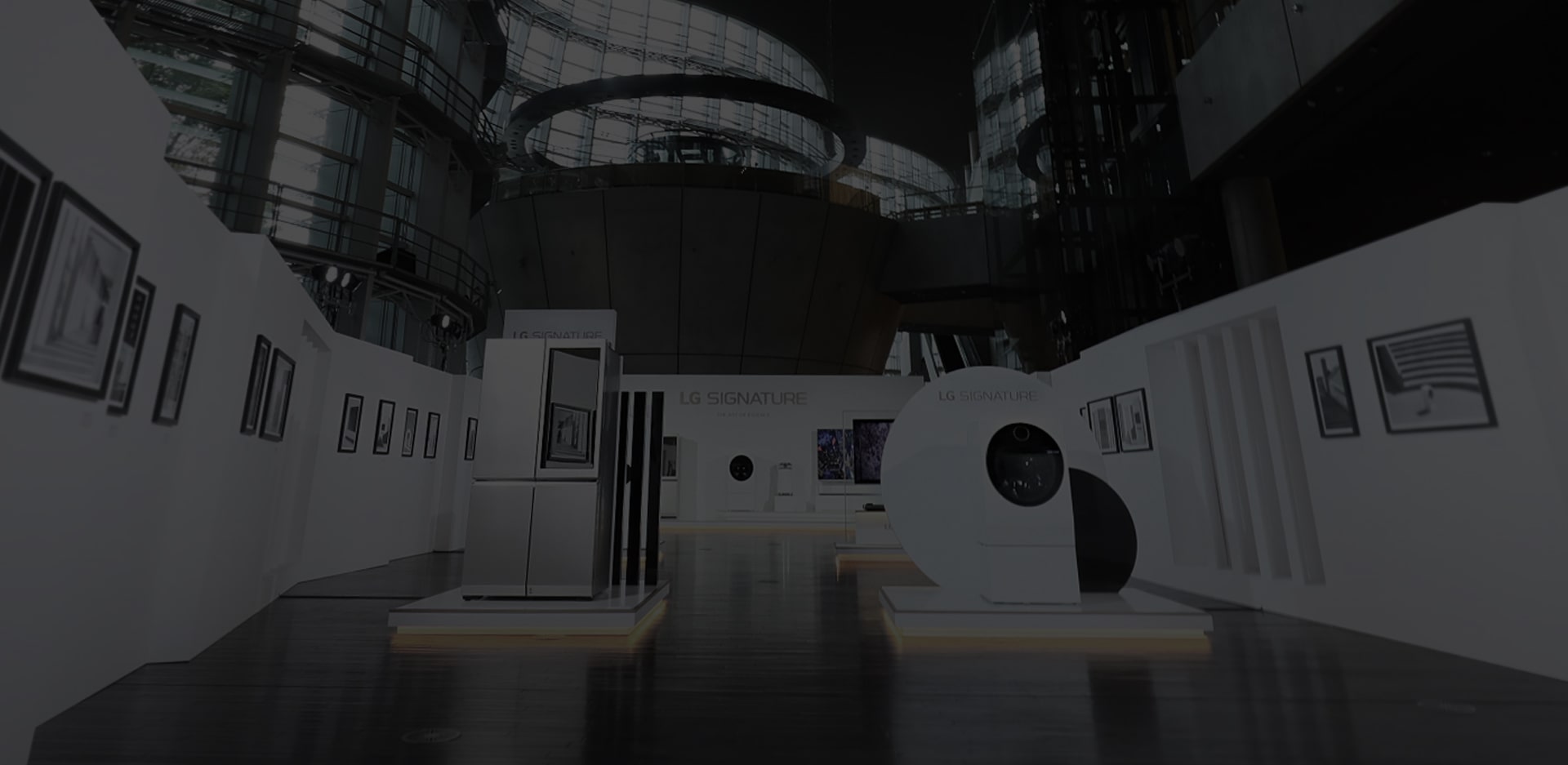 lg signature products are displayed right in the middle of the art museum of launching event in tokyo japan