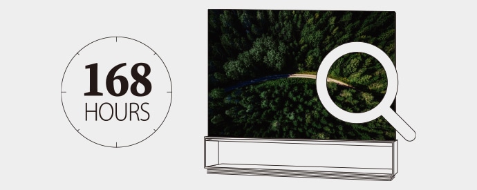 Image explaining how LG SIGNATURE OLED TV is elaboratelly tested such as for 168 hours