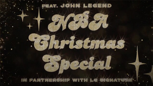 John Legend singing 'You Deserve it All' playing over scenes of the rollable TV and NBA match highlights for Christmas