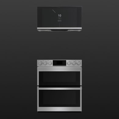A pair of the second-generation InstaView® Over-the-Range and Oven Range.