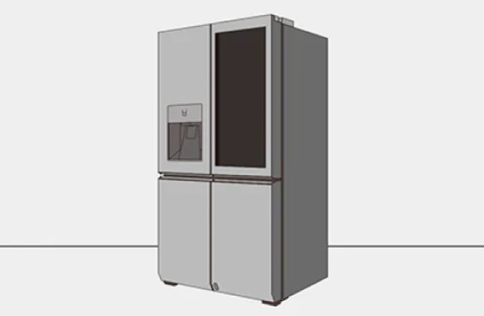 An infographic picture showing the full body of LG SIGNATURE Refrigerator