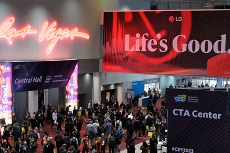 Photos from CES 2023 with LG's display boards