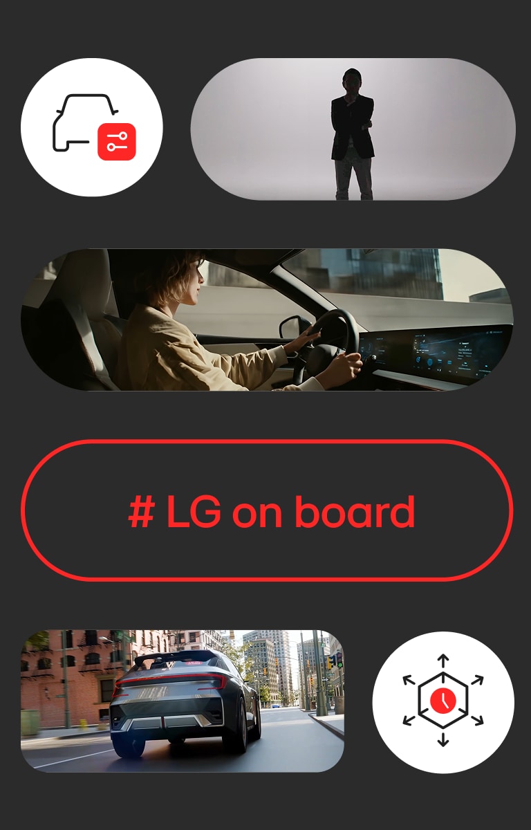 Insight on board. #LGonBoard campaign explores the megatrends that are moving the mobility industry, identifying key themes grounded in deep technological insight. LG strives to tackle today’s challenges and move beyond the limitations of a traditional in-vehicle environment, redefining the automotive experience through our LG Mobility AI solution.