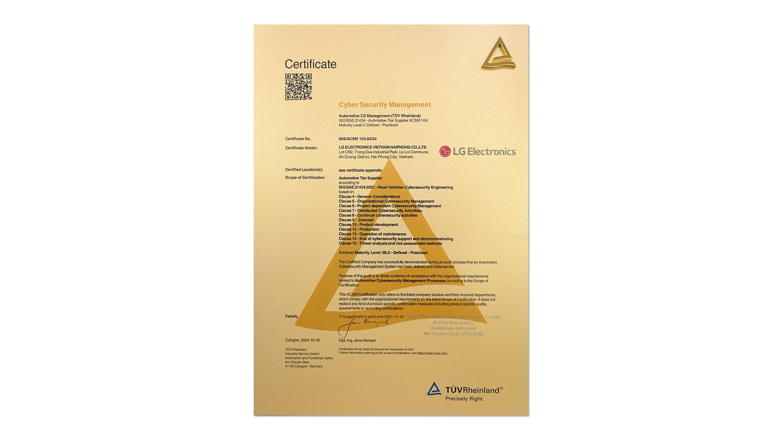 CSMS Level 3 Certification