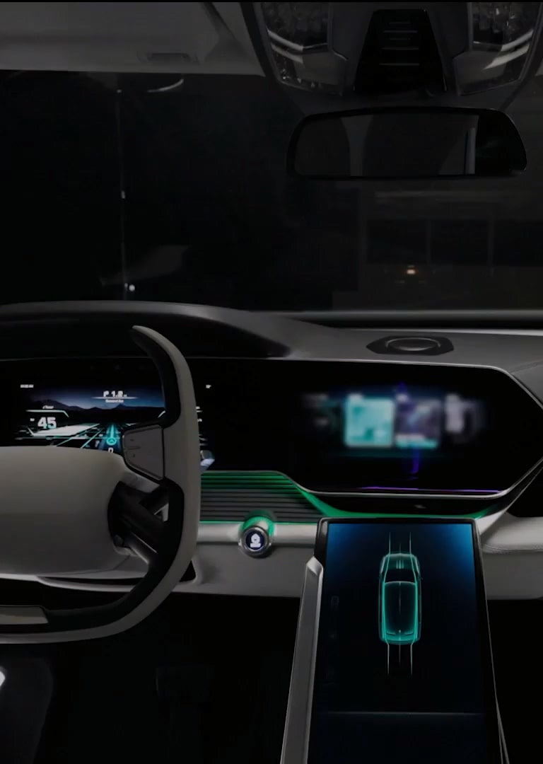 Multi-display and other in-vehicle technologies deployed in an automobile