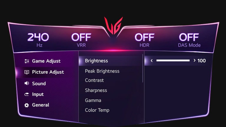 Εικόνα ρύθμισης GUI του Game Mode.