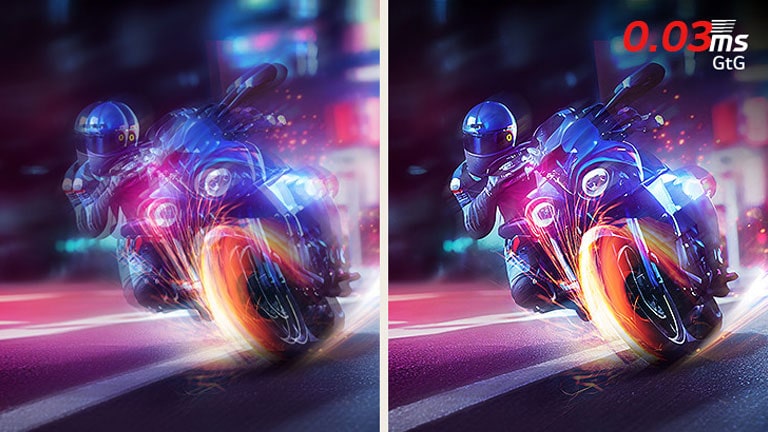 Σκηνή παιχνιδιού αγώνα αυτοκινήτων με εξαιρετικά γρήγορο χρόνο απόκρισης 0.03 ms (GtG).