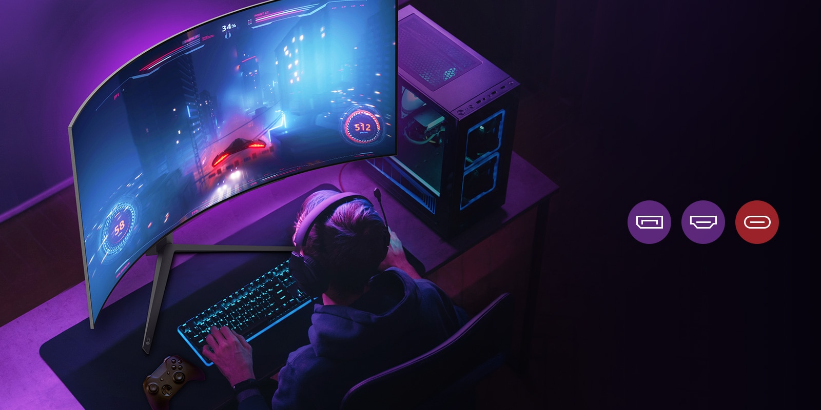 Οι παίκτες απολαμβάνουν παιχνίδι με 240Hz refresh rate με την υποστήριξη DP 1.4, HDMI 2.1 ή USB Type-C™.