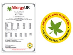 Πιστοποίηση από το Βρετανικό Ίδρυμα Αλλεργιών (BAF)