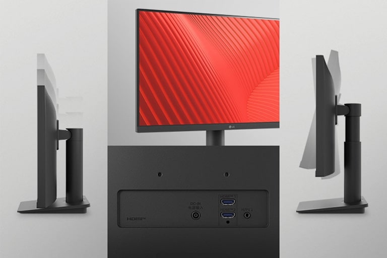 Αυτή η οθόνη διαθέτει λεπτό διακοσμητικό πλαίσιο σε τρεις πλευρές, που σας επιτρέπει να δημιουργείτε ένα κατάλληλο περιβάλλον εργασίας μέσω βολικής ρύθμισης ύψους και κλίσης.