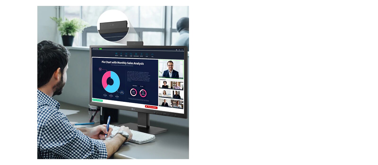 Η αναδυόμενη Webcam Full HD προσφέρει βελτιωμένη ασφάλεια και ενσωματωμένο μικρόφωνο.