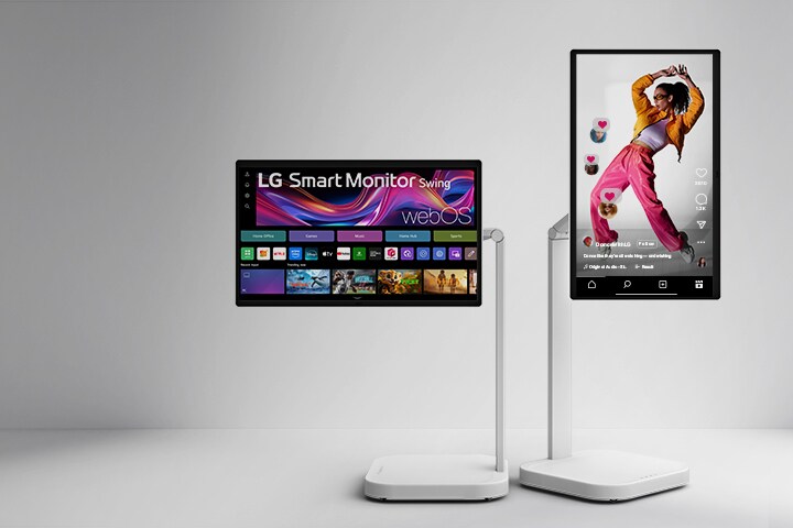 Αυτή η εικόνα δείχνει το πίσω μέρος ενός LG Smart Monitor Swing.
