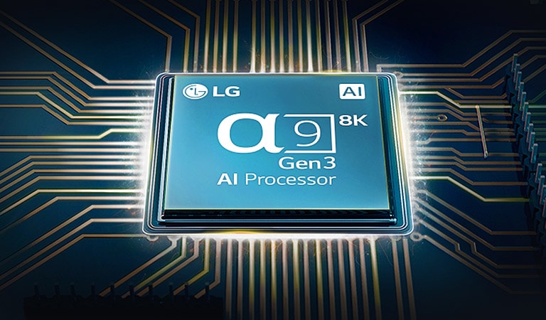 Alpha 9 chip ενσωματωμένο στην πλακέτα της τηλεόρασης.