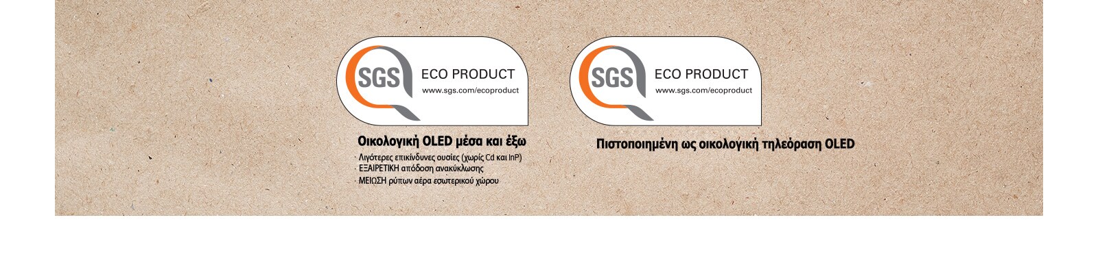 Λογότυπο της πιστοποίησης της SGS για τα πάνελ OLED και τις τηλεοράσεις OLED.