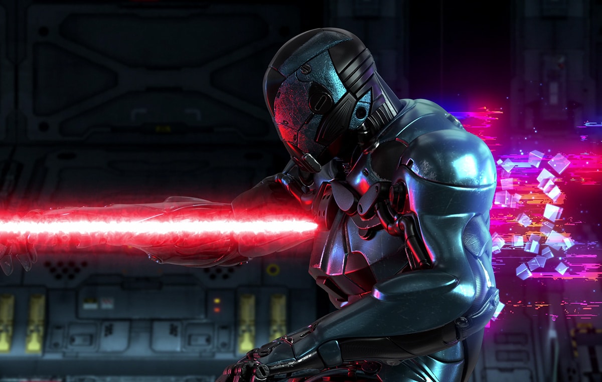 Καθώς ο παίκτης καλύπτεται και πυροβολεί εναντίον 3 αντιπάλων σε ένα παιχνίδι FPS με έντονη δράση, η σκηνή του παιχνιδιού παραμένει ευκρινής χωρίς πτώση της φωτεινότητας ή τρεμόπαιγμα χάρη στο πάνελ IPS με χρόνο απόκρισης 1 ms (GtG), συγκριτικά με ένα πάνελ IPS με χρόνο απόκρισης 5 ms.