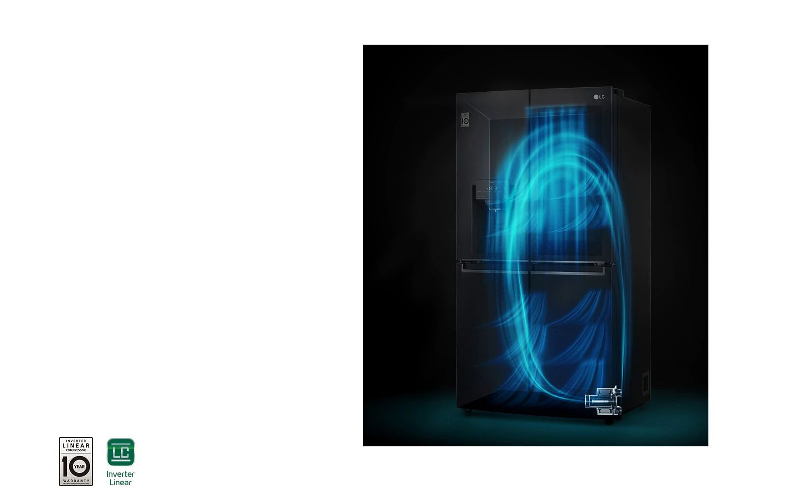 Ιδανική θερμοκρασία στο ψυγείο χάρη στο LG Inverter Linear Compressor™.
