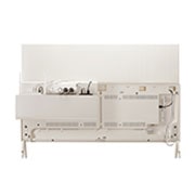 LG OLED evo|Objet Collection- Posé 4K OLED, Η Posé, όπως φαίνεται από πίσω, χωρίς το κάλυμμα Clean Cover, δείχνοντας τη διαχείριση των καλωδίων της τηλεόρασης. Το σύστημα οργάνωσης καλωδίων και αξεσουάρ τοποθετημένο σε ένα ράφι για πολυμέσα, με, 55LX1Q6LA, thumbnail 10