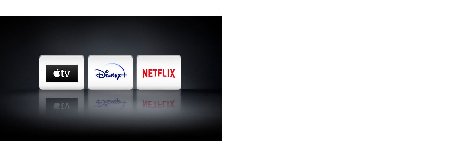 Τέσσερα λογότυπα: Apple TV app, Disney+ και Netflix