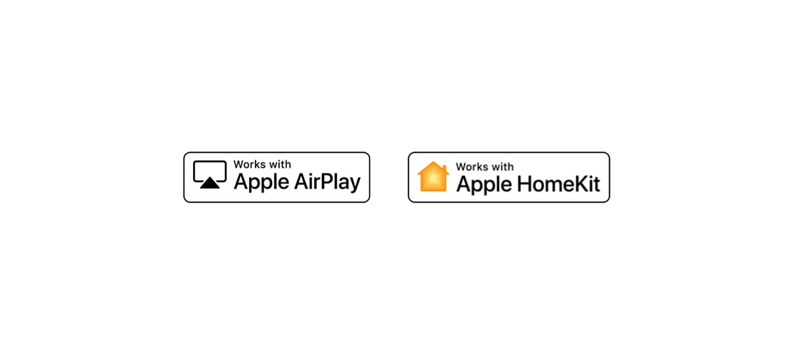 Λεπτομέρειες που δείχνουν τα λογότυπα των Hey Google, alexa, Apple Airplay και Apple HomeKit, με τα οποία είναι συμβατό το ThinQ AI.
