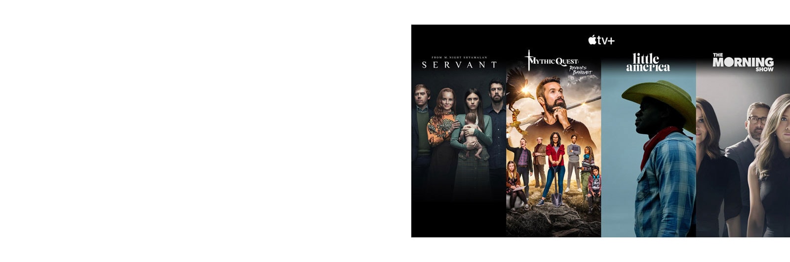 Thumbnails των τεσσάρων δημοφιλέστερων τίτλων της Apple TV+