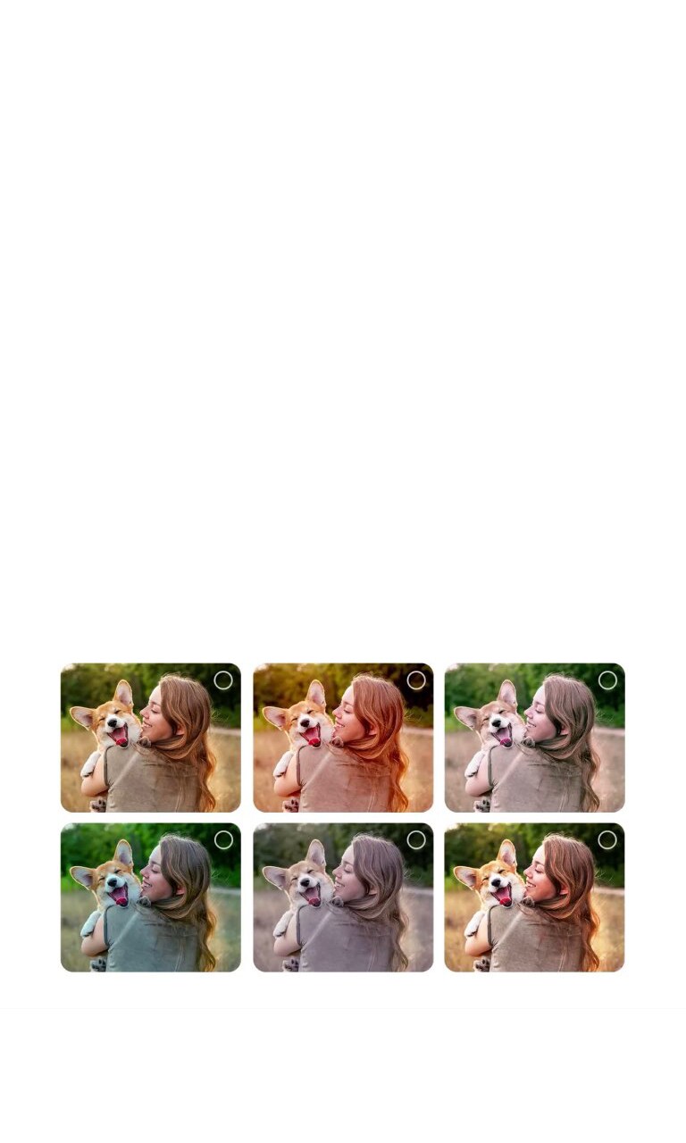 Η LG QNED evo AI Mini LED QNED8M με AI Picture Wizard εμφανίζει πολλαπλές εκδοχές της ίδιας φωτογραφίας σε διάταξη πλέγματος, επιτρέποντας στους χρήστες να επιλέξουν τις προτιμώμενες επιλογές που καθοδηγούν τη δημιουργία εξατομικευμένων εικόνων στην οθόνη.