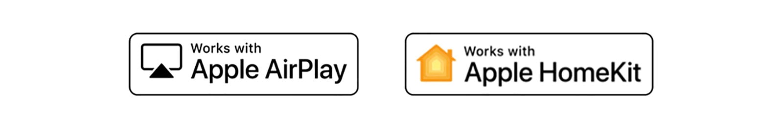 Λεπτομέρειες που δείχνουν τα λογότυπα των Hey Google, Apple Airplay και Apple HomeKit, με τα οποία είναι συμβατό το ThinQ AI.