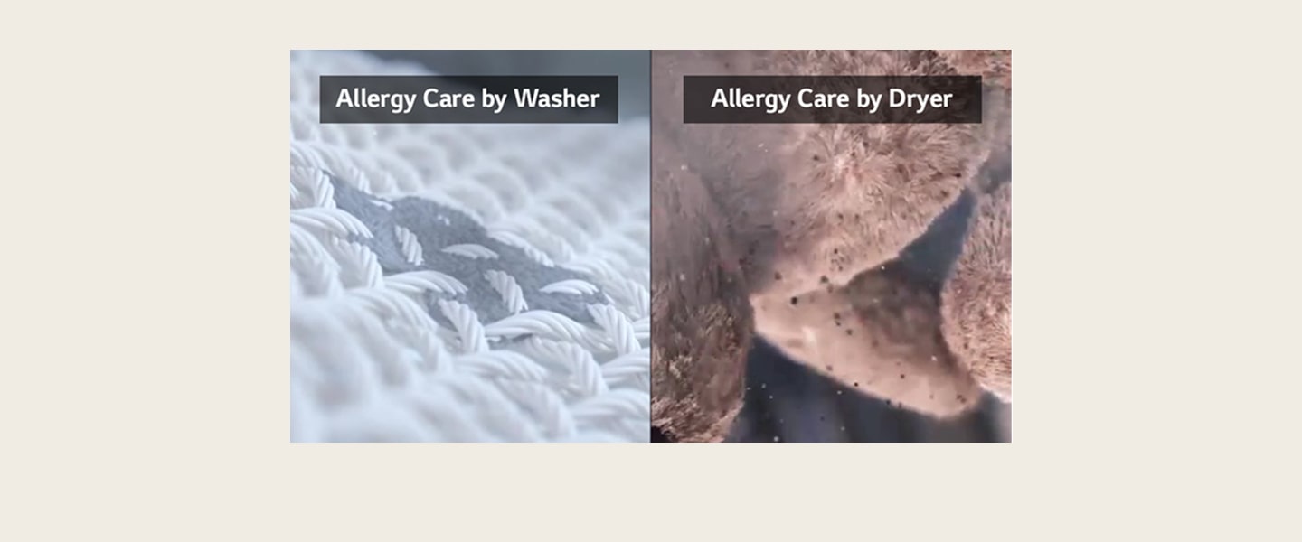 Αριστερά - Allergy Care στο πλυντήριο, δεξιά - Allergy Care στο στεγνωτήριο