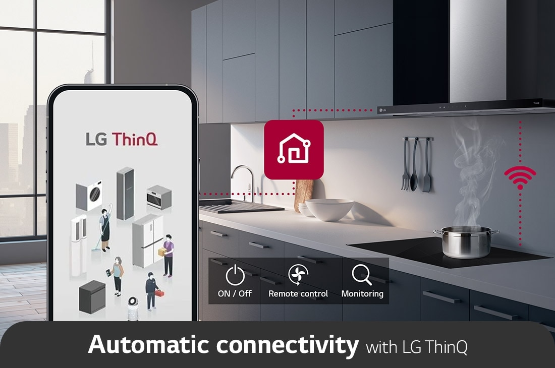 LG Απορροφητήρας Καμινάδα LG 90cm με ThinQ, HCEZ3626S, HCEZ3626S, thumbnail 3
