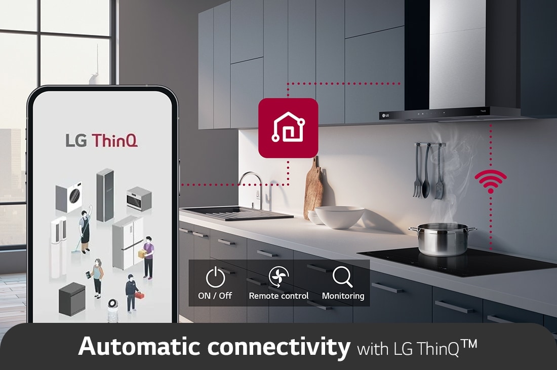 LG Απορροφητήρας Καμινάδα LG 60cm με ThinQ, HCEZ2426S, HCEZ2426S, thumbnail 3