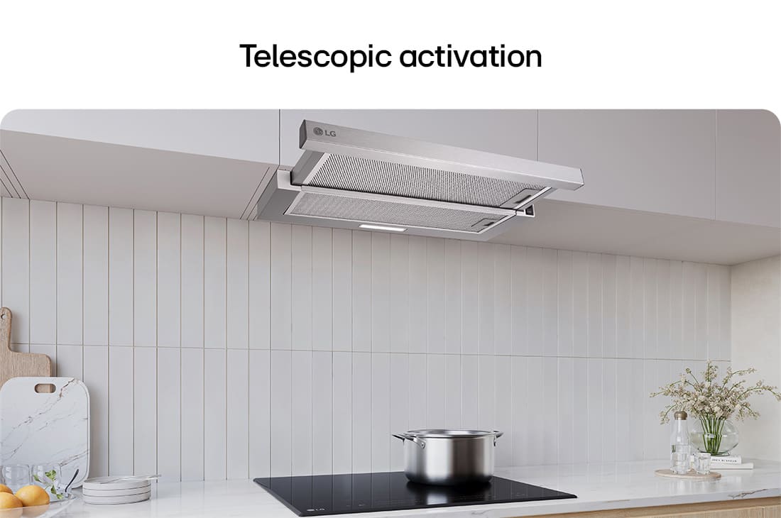 LG Απορροφητήρας Συρόμενος LG 60cm inox με ισχυρή απορρόφηση και LED φωτισμό, Συρόμενος απορροφητήρας που εκτείνεται προς τα έξω από το ντουλάπι., HT3Z2413S, thumbnail 6